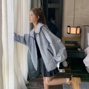 工装外套女春秋短棒球服韩系连帽开衫宽松甜酷高级感炸街休闲上衣,女装风衣,浙宝125