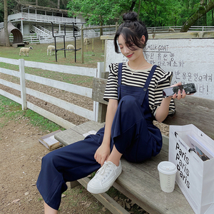 现货主推！减龄阔腿背带裤套装 9022-套装P125控178裤子95控148图片