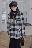 现货主推！2022秋季新款小香风格子外套X08-P155控228，女装毛呢外套，浙宝125