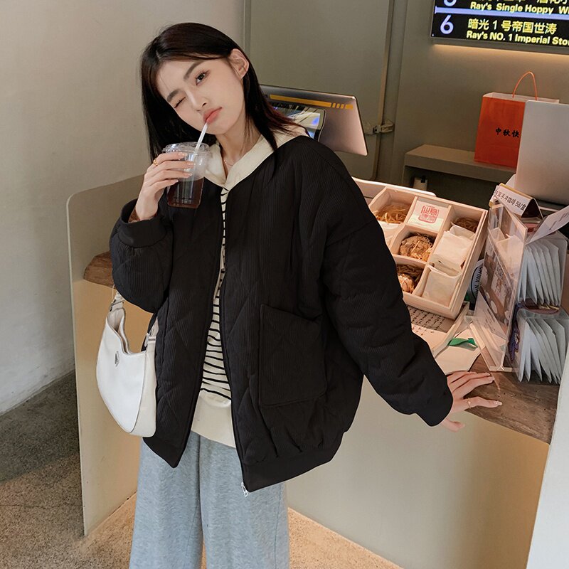 大货已出！跑量款韩版学院风灯芯绒夹克服外套9068-P125-控178，女装棉衣/棉服，浙宝125