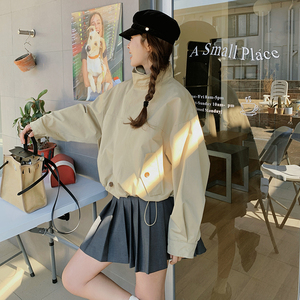 独特超火好看卡其色短款风衣外套女春秋2025新款甜酷工装立领夹克图片