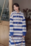 现货主推款！高品质条纹拼接针织卫衣连衣裙9039-P115-控168，女装卫衣/绒衫，浙宝125