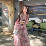 【新款】现货!！！浪漫法式碎花长袖连衣裙9871-P115-控168，女装连衣裙，浙宝125