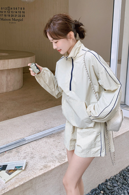 新款现货防晒短外套+松紧短裤套装2D003-2606-P145控238,女装防晒衣,浙宝125