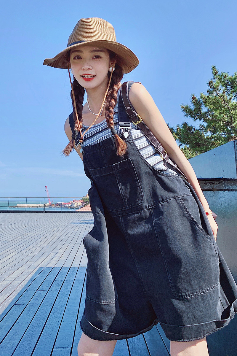 新款主推！学院风减龄背带裤9023背带裤P95K148-T恤套装P125K178,女装套装/套裙,浙宝125
