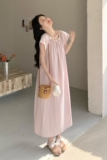 粉色甜美超好看法式桔梗长裙新款温柔风小心机露背显瘦连衣裙女夏，女装连衣裙，浙宝125