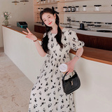 茶歇法式碎花连衣裙女夏2025年新款温柔风甜美仙气超仙森系长裙子，女装连衣裙，浙宝125