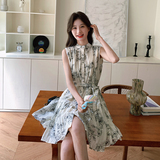 新款!夏季水墨印花连衣裙9818-P115-控168，女装连衣裙，浙宝125