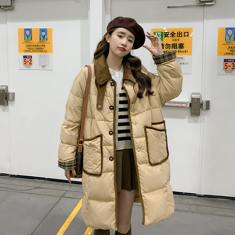 羽绒！大量现货！设计感撞色拼接羽绒服外套9101-P355-控468,女装羽绒服,浙宝125