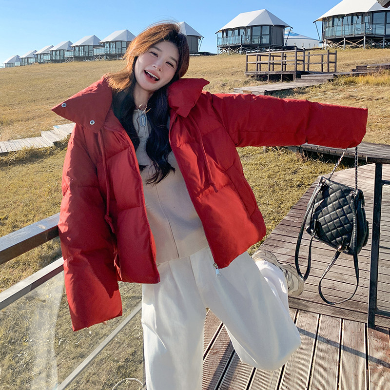 新款！已出货！红连帽羽绒棉服外套9899-P165-控248,女装棉衣/棉服,浙宝125