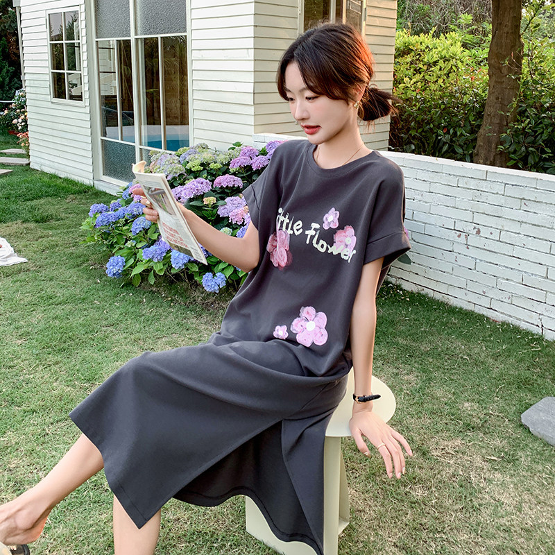 挂脖式简约圆领夏季荡领连衣裙显瘦裙子休闲时尚韩版,女装连衣裙,浙宝125