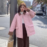 数据！现货菱格撞色灯芯绒PU皮衣外套9099-P185-控268，女装棉衣/棉服，浙宝125