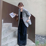 小众设计感西装女2025早春新款气质碎花灰色chic小个子宽松外套，女装西装，浙宝125