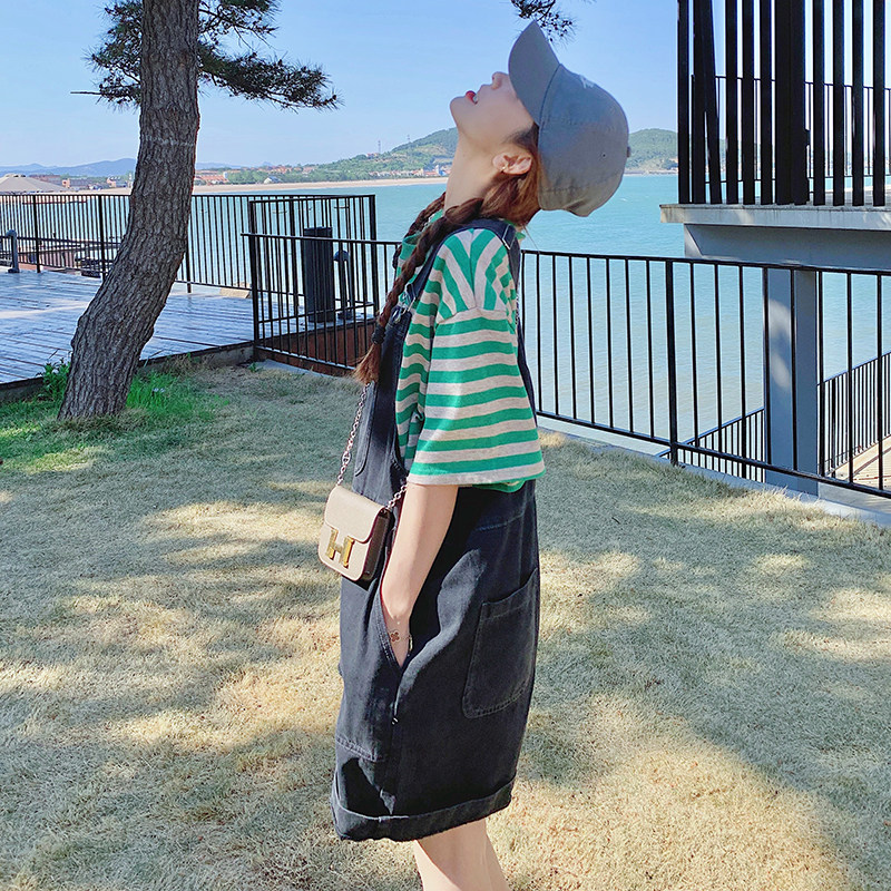 有！学院风减龄背带裤9023背带裤P95K148-T恤套装P125K178，女装牛仔裤，浙宝125