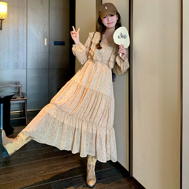 已出现货！2024法式复古碎花连衣裙9603-P115-控168,女装连衣裙,浙宝125