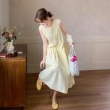 【新款】现货！茶歇气质减龄无袖连衣裙2D003-A19-P135-控198，女装连衣裙，浙宝125