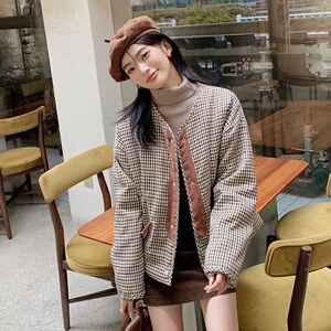 大货已出！新款 鬼马系少女两面穿羊羔毛格纹外套9067-P135-控188图片