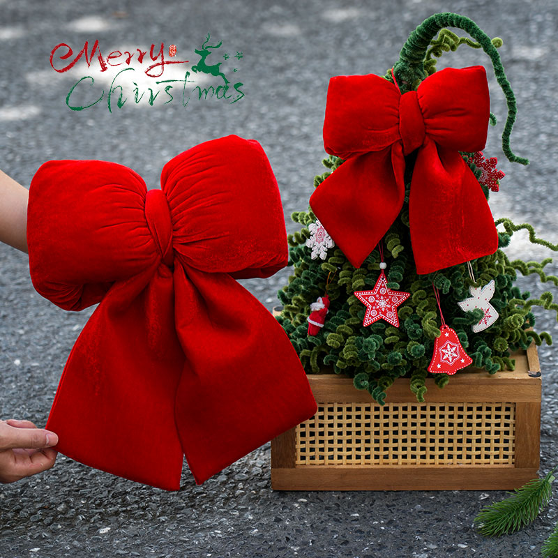 圣诞节装饰蝴蝶结2025新款挂件商场超市门店圣诞树装饰品场景布置