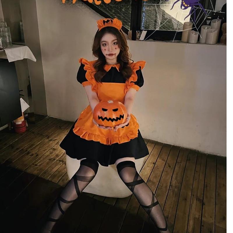 南瓜女仆巫师装万圣节cosplay服饰装扮成人女衣服套装可爱吸血鬼