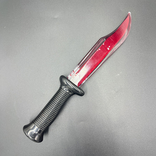 万圣节流血刀仿真塑料血液假刀舞台cosplay表演道具整蛊带血尖刀