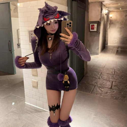 万圣节服装女装宝可梦耿鬼cos服拟人二次元动漫服饰角色扮演衣服