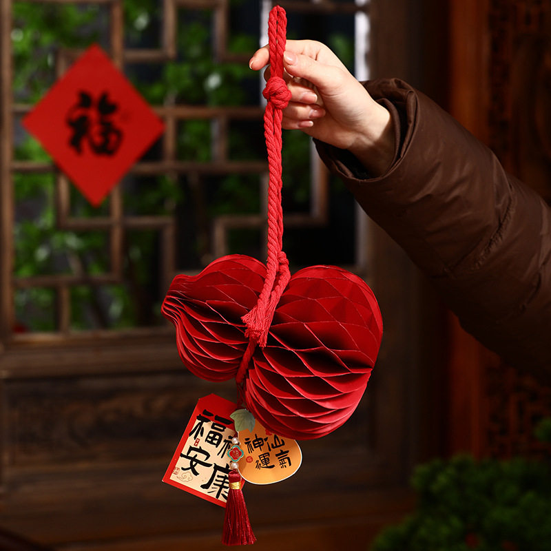 折叠纸葫芦挂件2026新年装饰品氛围布置过年春节挂饰门挂墙上喜庆