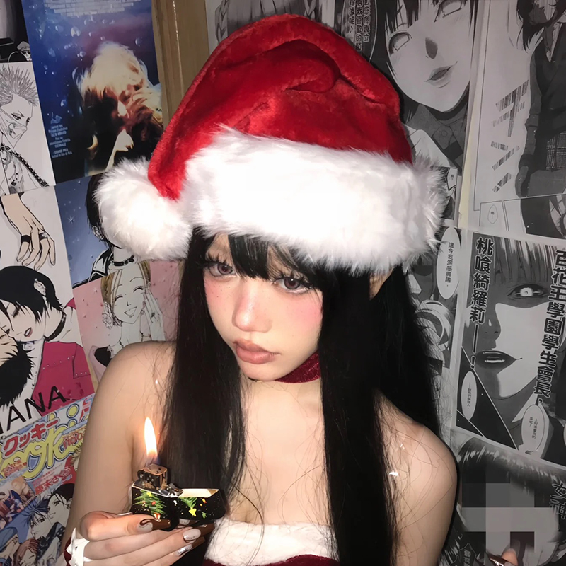 圣诞节帽子圣诞帽成人女红色大人