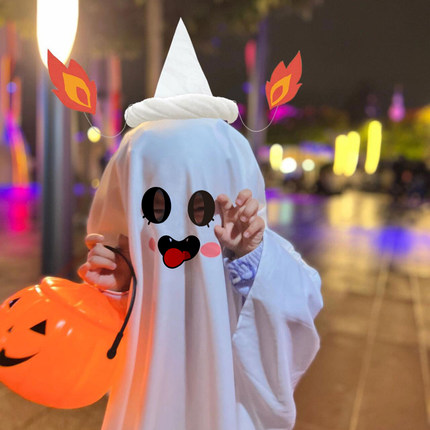 万圣节儿童服装cosplay服男童装扮幽灵衣服女孩服饰斗篷披风僵尸