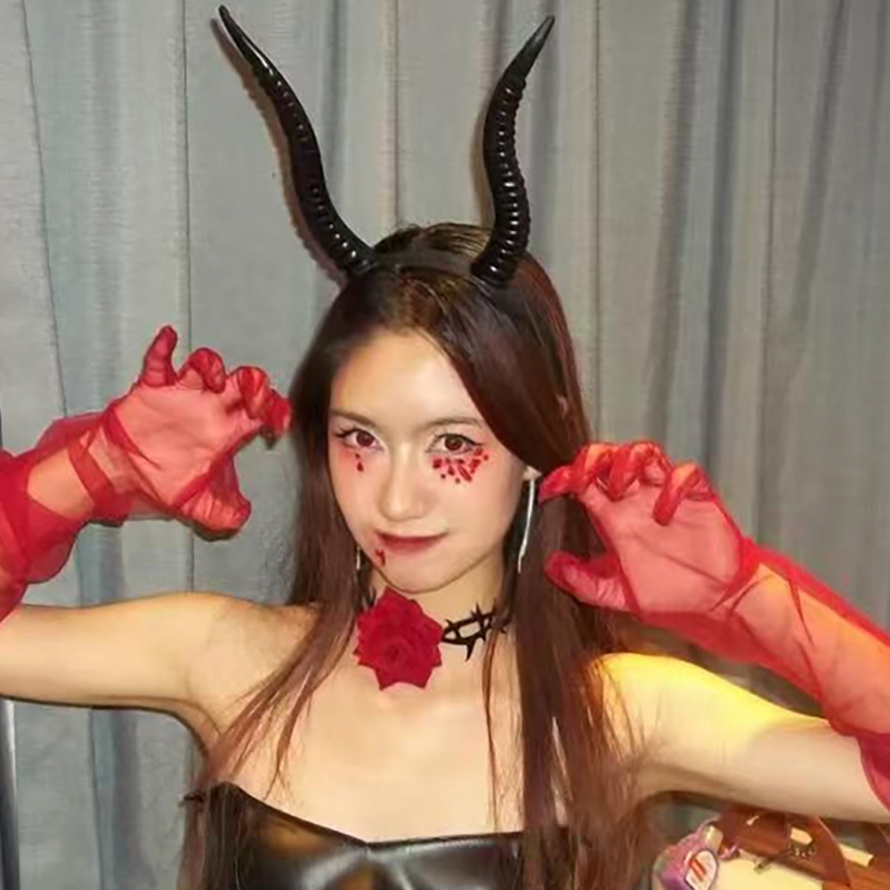 恶魔牛角发箍万圣节装扮道具