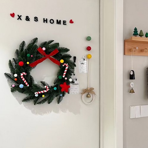 圣诞节装饰品diy花环门挂氛围场景布置摆件挂件入户门墙面挂饰