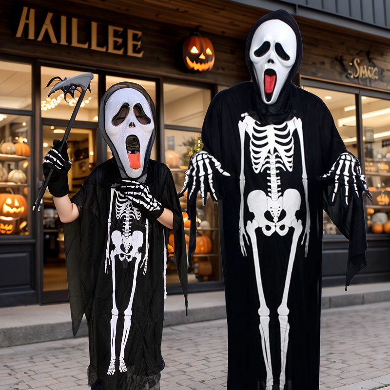 化妆舞会僵尸骷髅服饰儿童成人