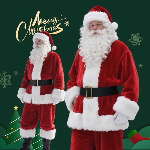 圣诞老人服装成人衣服cos服老爷爷服饰装扮套装老公公男大码高端