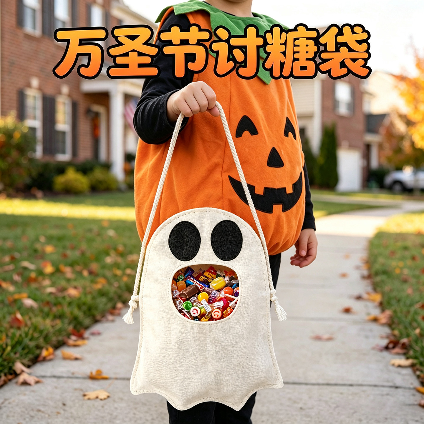 万圣节讨糖袋南瓜幽灵糖果袋halloween装饰儿童道具袋子礼物装扮