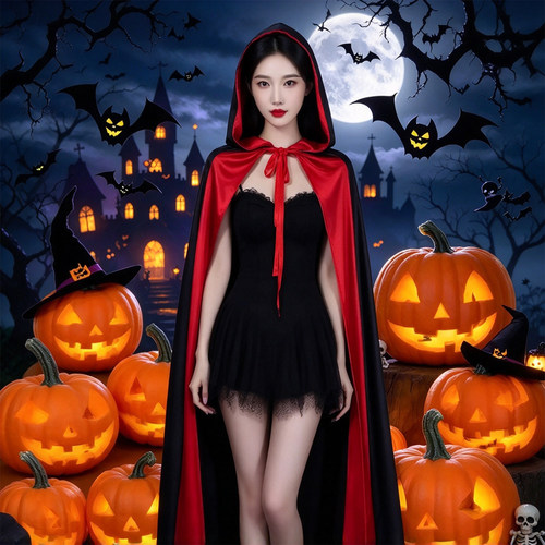 万圣节cos服装女吸血鬼披风斗篷角色扮演服饰装扮衣服成人穿搭