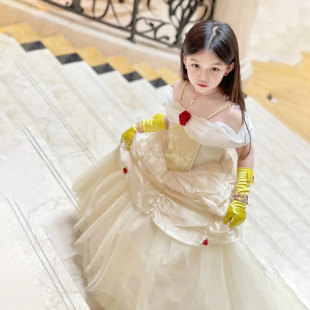万圣节cos服装儿童女衣服美女与野兽服饰女装饰贝儿公主装扮服装