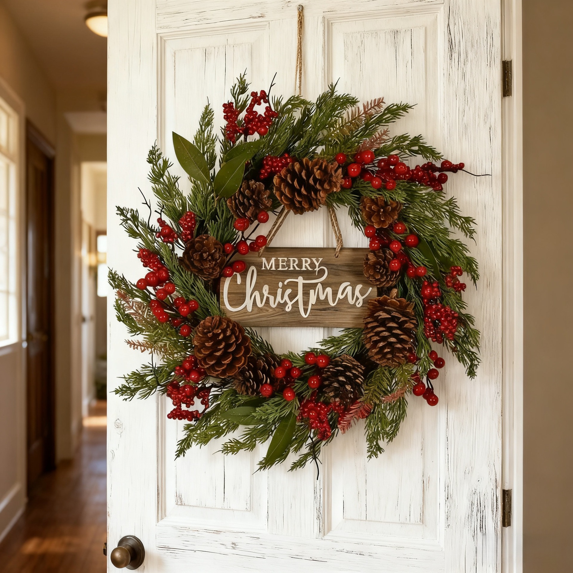 圣诞花环圣诞节装饰品挂件挂饰藤条门挂墙面装扮场景氛围布置道具