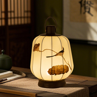 宋氏美学手提宫灯笼充电款台灯中式复古国风书房茶台书法氛围灯具
