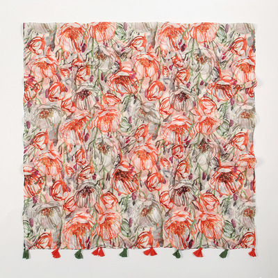 新款小清新素雅红色花瓣混款印