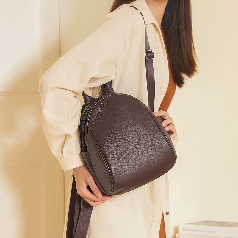 Backpack, shoulder bag, universal capacious small bag, 2022 collection, genuine leather