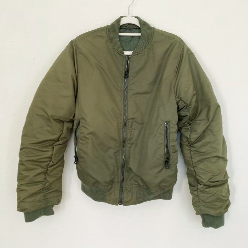 军绿色棒球服女短款加厚