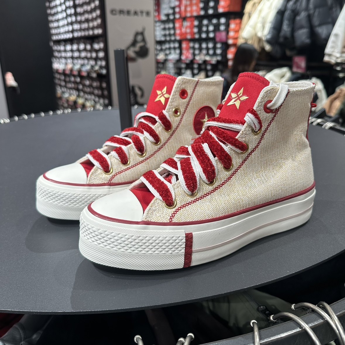 Converse 匡威 正品all star蛇年限定金色松糕高帮女增高鞋A13351,运动鞋new,板鞋,淘宝优惠券,粉丝福利购,淘宝优惠卷