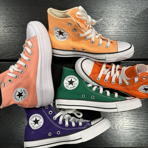 Converse匡威正品 春季休闲纯色帆布高帮男女情侣A07872 A07871