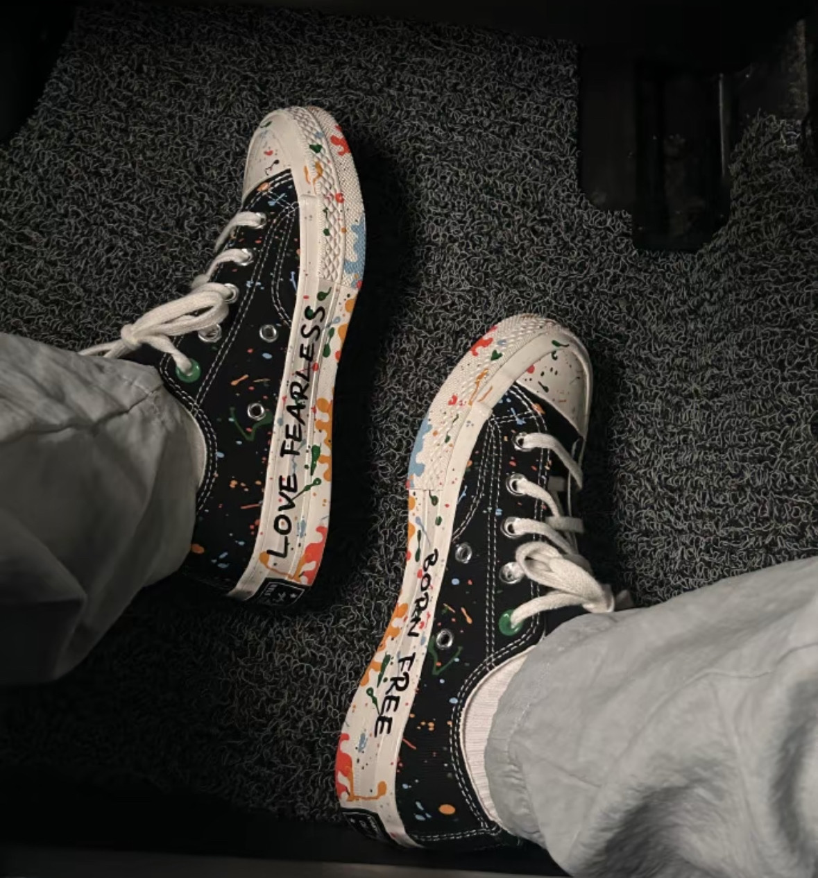 Converse 匡威正品1970王源水晶底涂鸦泼墨黑色低帮帆布鞋 A18761,运动鞋new,板鞋,淘宝优惠券,粉丝福利购,淘宝优惠卷