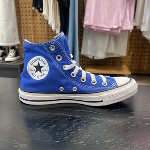 四季 Converse匡威正品 可穿休闲纯色蓝帆布高帮男女情侣164934