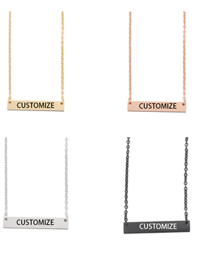 镜面几何形项链私人情侣吊坠