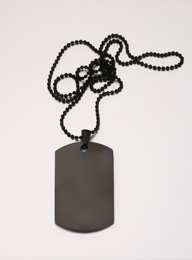 欧美饰品男士狗牌可刻字礼物项链