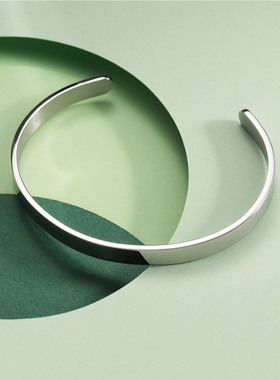 开口可刻字钛钢内径手环