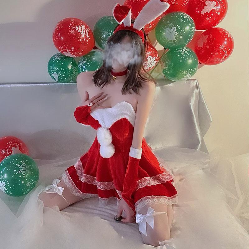 圣诞节cosplay兔女郎兔子装制服性感网红主播变装cos服圣诞连衣裙
