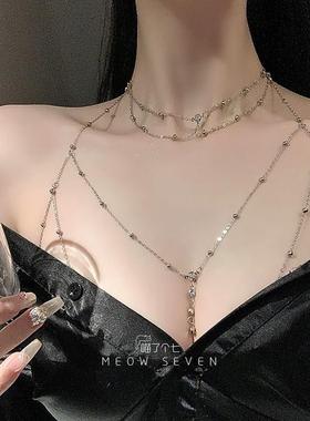 胸链身体链欧美bodychain性感比基尼bikini立体后背链露背装配饰