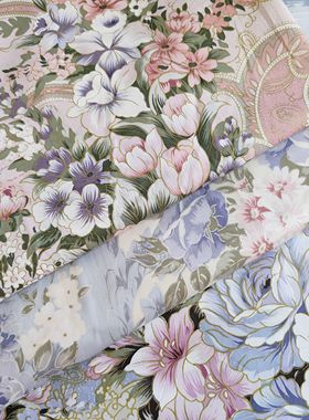 一米价40支出口日本纯棉平纹布印金彩色布料手工diy拼布服装面料